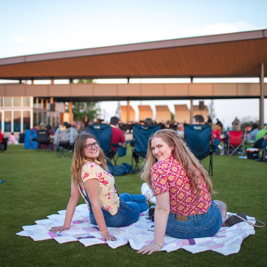 Students enjoying a concert at the Downtown Commons